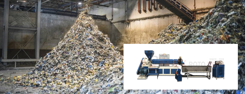 Plastic waste recycling machine